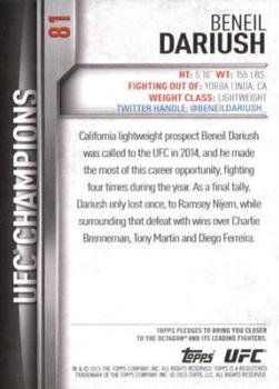 2015 Topps UFC Champions #81 Beneil Dariush Back