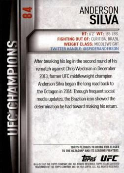 2015 Topps UFC Champions #84 Anderson Silva Back
