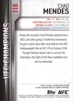 2015 Topps UFC Champions #118 Chad Mendes Back