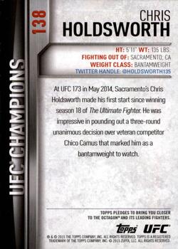 2015 Topps UFC Champions #138 Chris Holdsworth Back