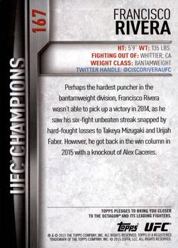 2015 Topps UFC Champions #167 Francisco Rivera Back