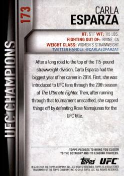 2015 Topps UFC Champions #173 Carla Esparza Back