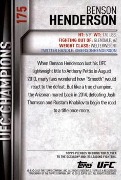 2015 Topps UFC Champions #175 Benson Henderson Back