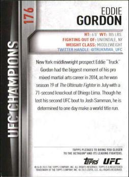 2015 Topps UFC Champions #176 Eddie Gordon Back