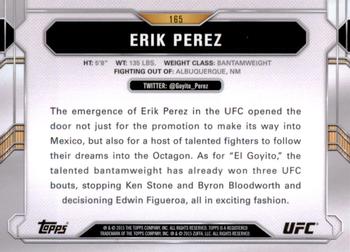 2015 Topps UFC Chronicles #165 Erik Perez Back