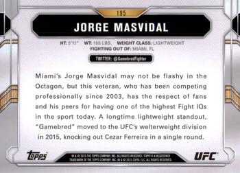 2015 Topps UFC Chronicles #195 Jorge Masvidal Back
