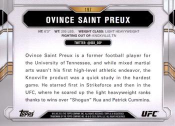 2015 Topps UFC Chronicles #197 Ovince Saint Preux Back