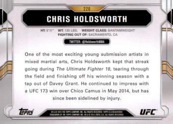 2015 Topps UFC Chronicles #220 Chris Holdsworth Back