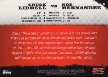 2009 Topps UFC Round 1 - Gold #5 Chuck Liddell / Noe Hernandez Back