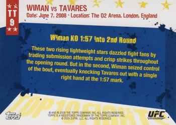 2009 Topps UFC Round 1 - Top 10 Fights of 2008 #9 Matt Wiman / Thiago Tavares Back