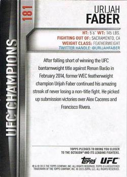 2015 Topps UFC Champions - Gold #181 Urijah Faber Back