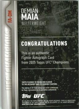 2015 Topps UFC Champions - Autographs #FA-DM Demian Maia Back