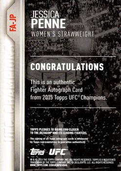 2015 Topps UFC Champions - Autographs #FA-JP Jessica Penne Back