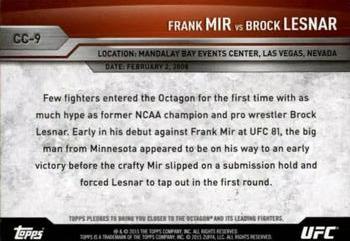 2015 Topps UFC Champions - Championship Clashes #CC-9 Brock Lesnar / Frank Mir Back