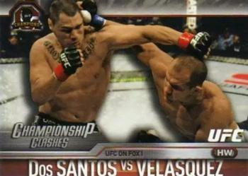 2015 Topps UFC Champions - Championship Clashes #CC-12 Cain Velasquez / Junior Dos Santos Front