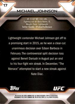 2016 Topps UFC Knockout #17 Michael Johnson Back