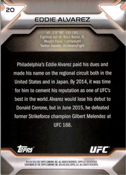 2016 Topps UFC Knockout #20 Eddie Alvarez Back