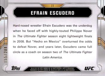 2015 Topps UFC Chronicles - Green #77 Efrain Escudero Back