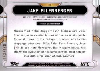 2015 Topps UFC Chronicles - Green #87 Jake Ellenberger Back