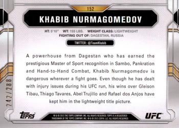 2015 Topps UFC Chronicles - Green #152 Khabib Nurmagomedov Back