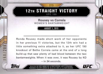 2015 Topps UFC Chronicles - Green #273 Rousey vs Correia Back