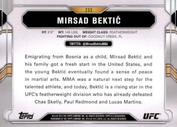 2015 Topps UFC Chronicles - Silver #233 Mirsad Bektic Back