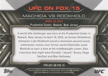 2015 Topps UFC Chronicles - Fight Poster Preview #FPR-UFC-on-Fox-15 UFC on Fox 15 Back
