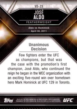 2015 Topps UFC Chronicles - Victorious Debut #VD-25 José Aldo Back