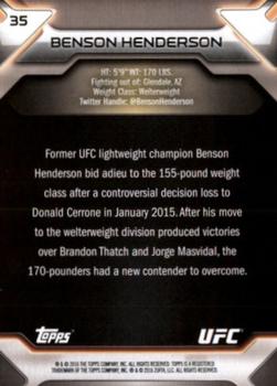 2016 Topps UFC Knockout - Gold #35 Benson Henderson Back