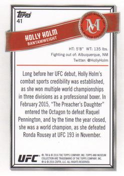 2016 Topps UFC Museum Collection #41 Holly Holm Back