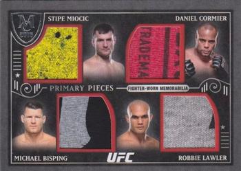 2016 Topps UFC Museum Collection - Four-Fighter Primary Pieces Quad Relics #4PQR-MCBL Robbie Lawler / Stipe Miocic / Michael Bisping / Daniel Cormier Front