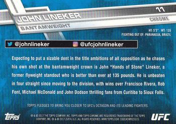 2017 Topps Chrome UFC #11 John Lineker Back