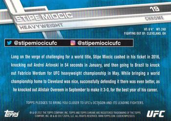2017 Topps Chrome UFC #19 Stipe Miocic Back