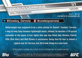 2017 Topps Chrome UFC #37 Donald Cerrone Back