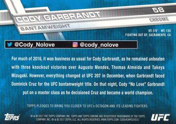2017 Topps Chrome UFC #58 Cody Garbrandt Back