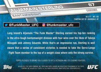 2017 Topps Chrome UFC #67 Aljamain Sterling Back