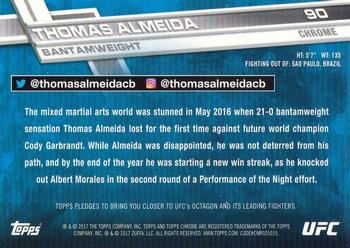 2017 Topps Chrome UFC #90 Thomas Almeida Back