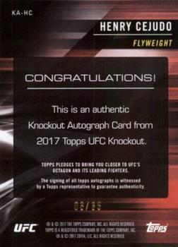 2017 Topps UFC Knockout - Knockout Autographs Green #KA-HC Henry Cejudo Back