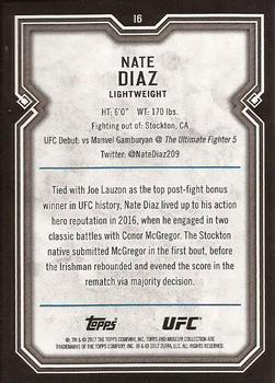 2017 Topps Museum Collection UFC #16 Nate Diaz Back