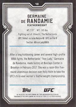 2017 Topps Museum Collection UFC #40 Germaine de Randamie Back