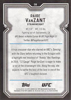 2017 Topps Museum Collection UFC #50 Paige VanZant Back
