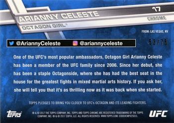 2017 Topps Chrome UFC - Blue Wave Refractor #17 Arianny Celeste Back