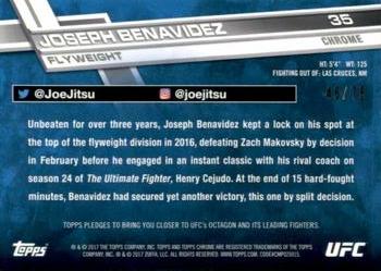 2017 Topps Chrome UFC - Blue Wave Refractor #35 Joseph Benavidez Back
