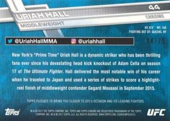 2017 Topps Chrome UFC - Blue Wave Refractor #44 Uriah Hall Back