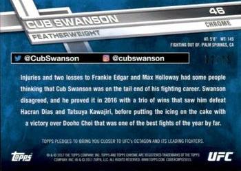 2017 Topps Chrome UFC - Blue Wave Refractor #46 Cub Swanson Back