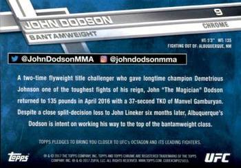2017 Topps Chrome UFC - Diamond Refractor #9 John Dodson Back