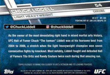 2017 Topps Chrome UFC - Diamond Refractor #54 Chuck Liddell Back