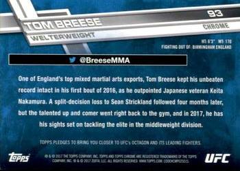 2017 Topps Chrome UFC - Diamond Refractor #93 Tom Breese Back