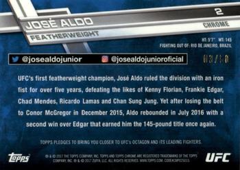 2017 Topps Chrome UFC - Gold Refractor #2 José Aldo Back