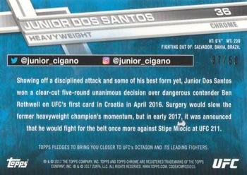 2017 Topps Chrome UFC - Gold Refractor #36 Junior Dos Santos Back